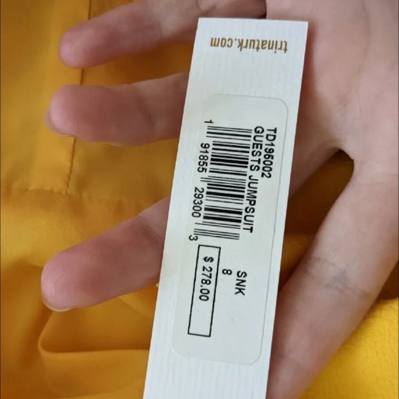 Trina Turk Bardot Jumpsuit, Women's Size 8, Yellow New With Tags - Picture 3 of 6